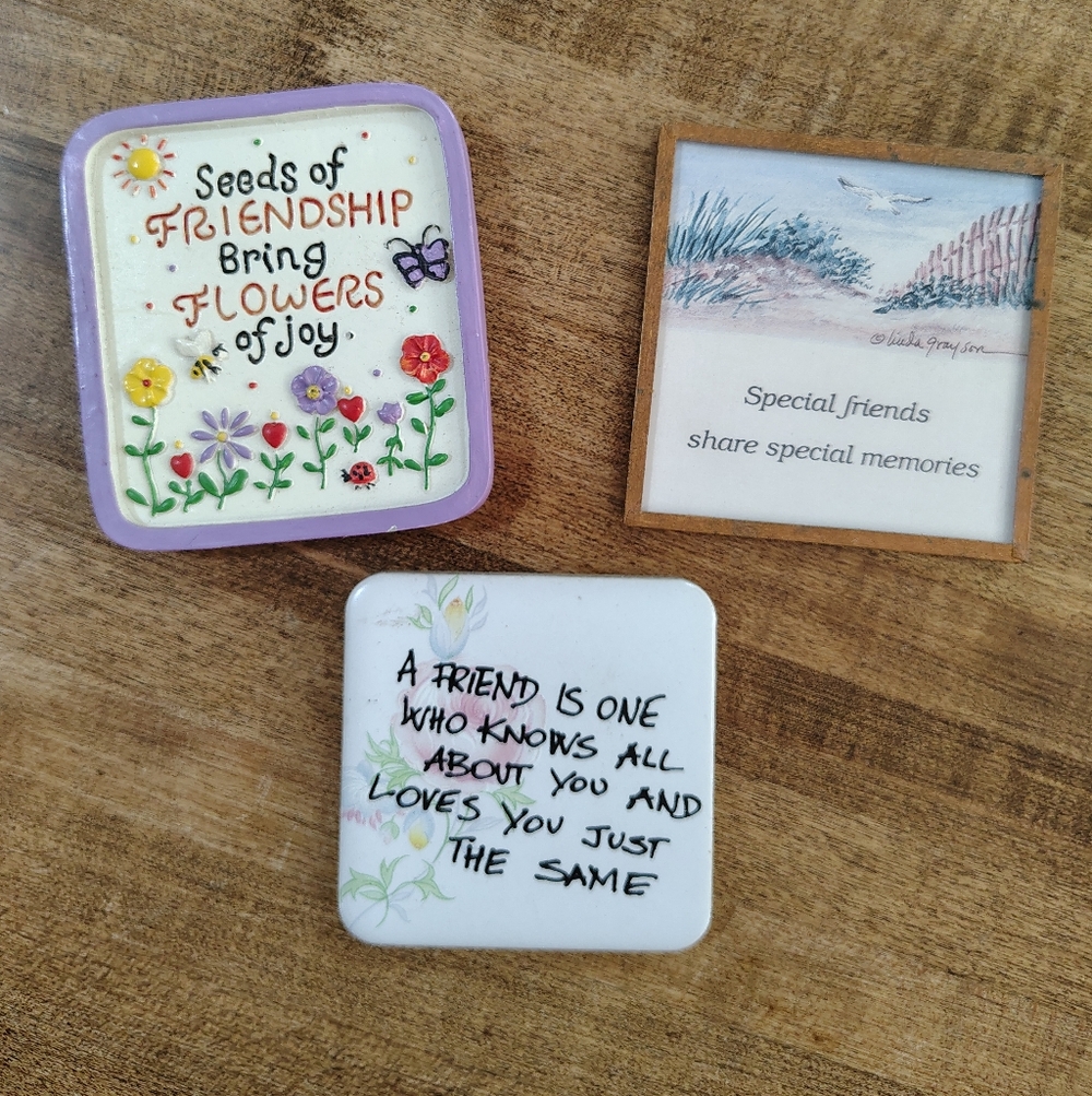 Friendship Sentiment Magnets- Floral Purple Accents Linda Grayson Malaysia